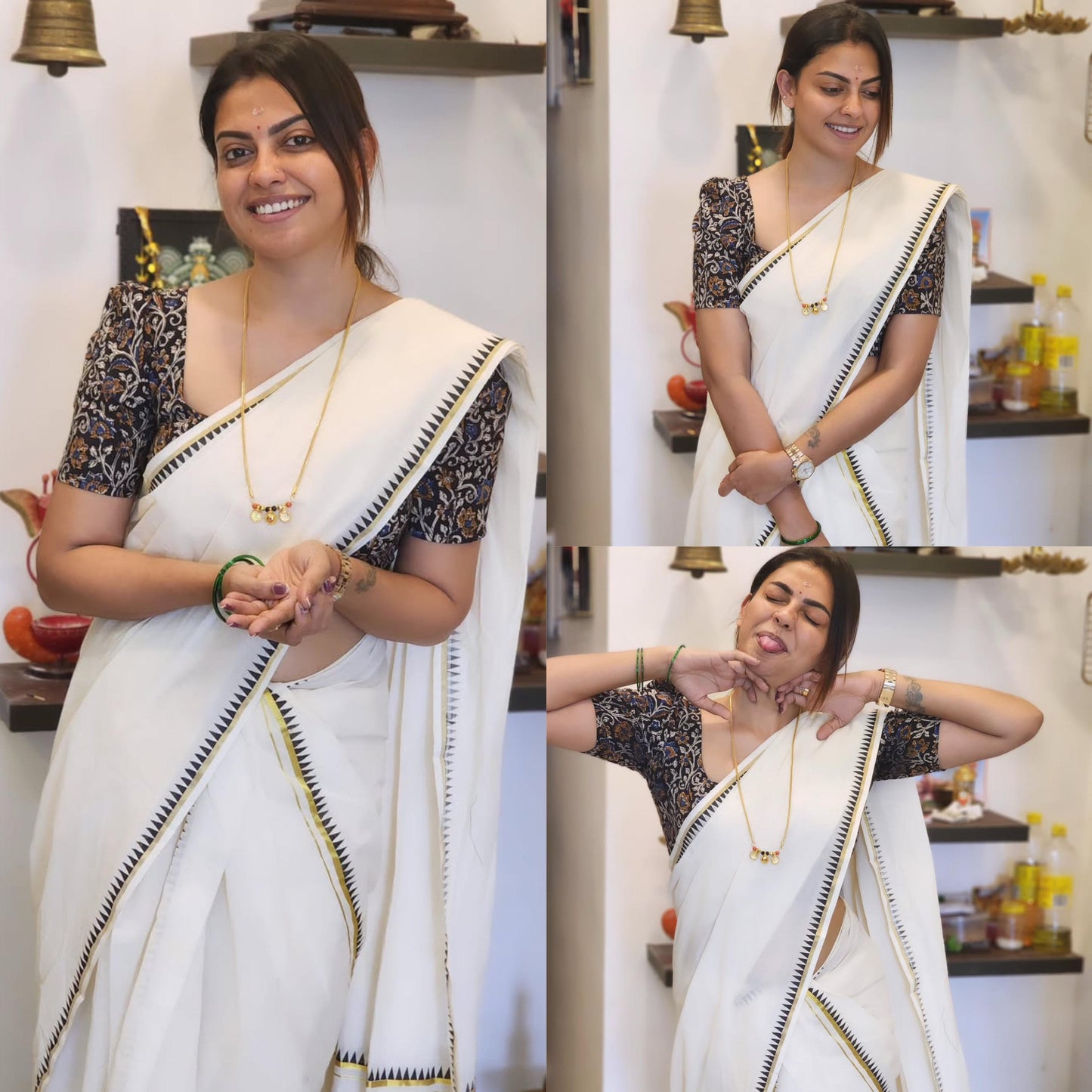Temple design Settu mund with blouse piece