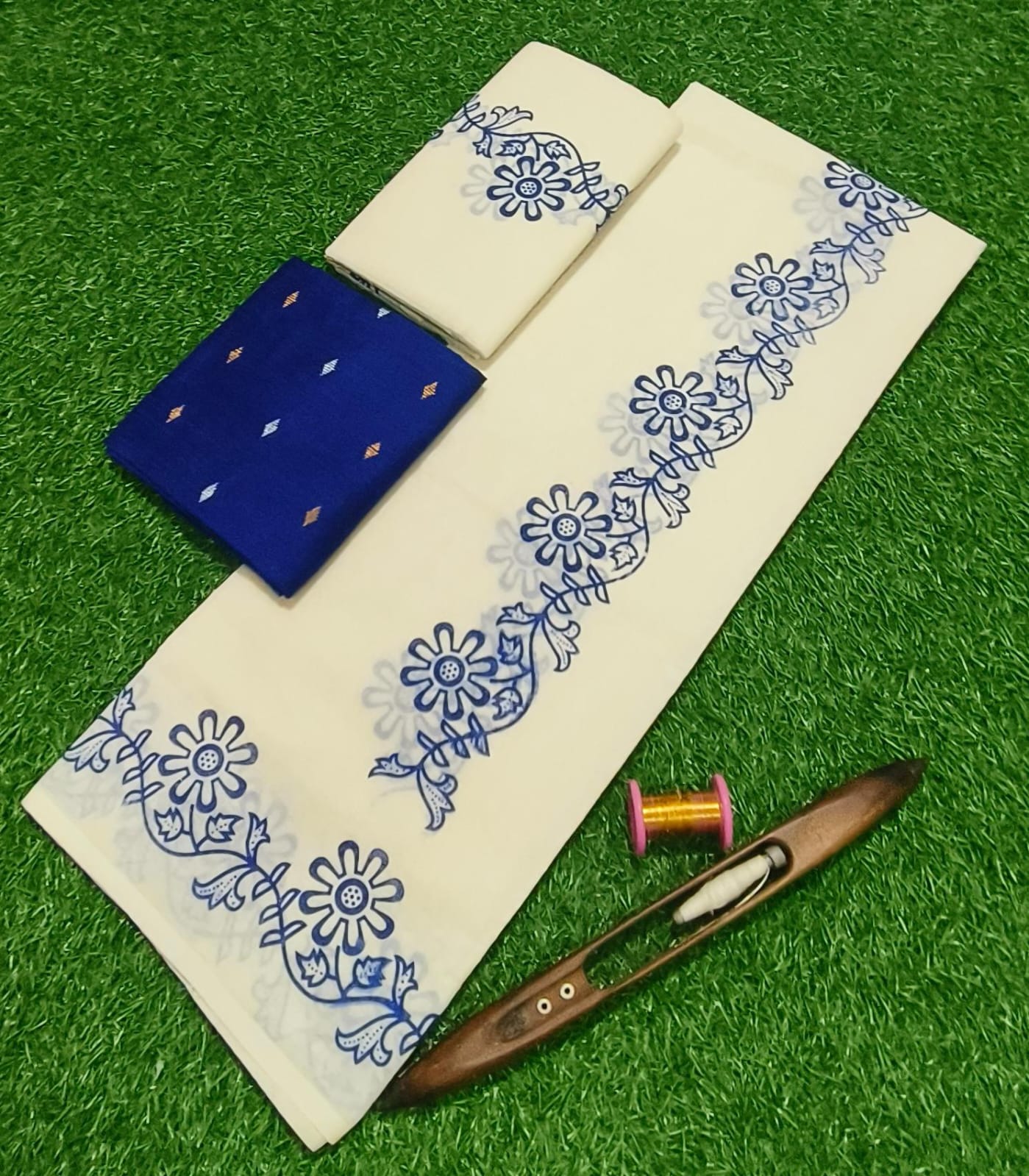 Flower printed Sett mund with blouse piece
