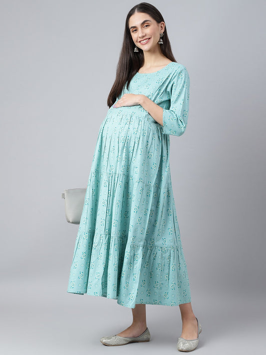 Cotton 3 tiered maternity dresses
