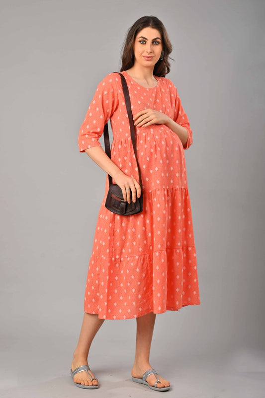 Cotton 3 tiered maternity dresses