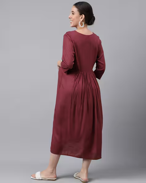 Embroidery Maternity Dress cotton