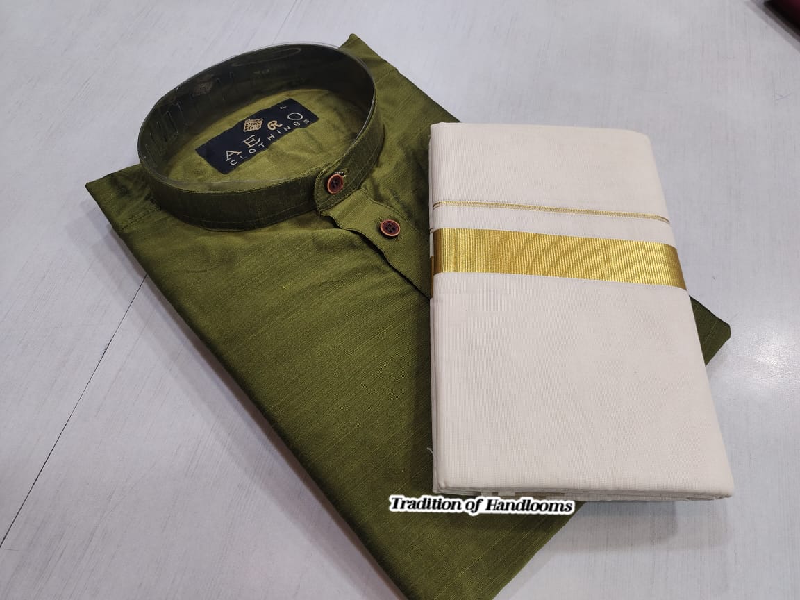 Silk Kurta mund combo