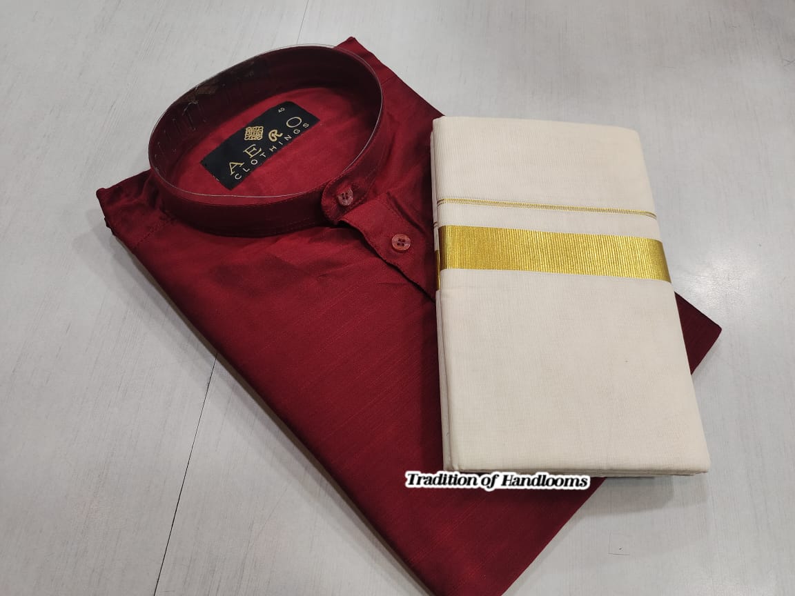 Silk Kurta mund combo
