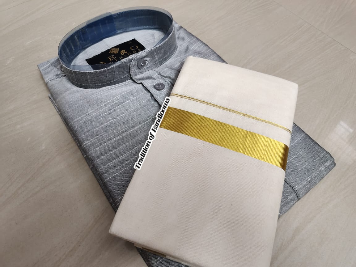 Silk Kurta mund combo