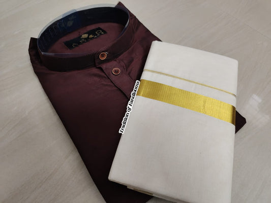 Silk Kurta mund combo