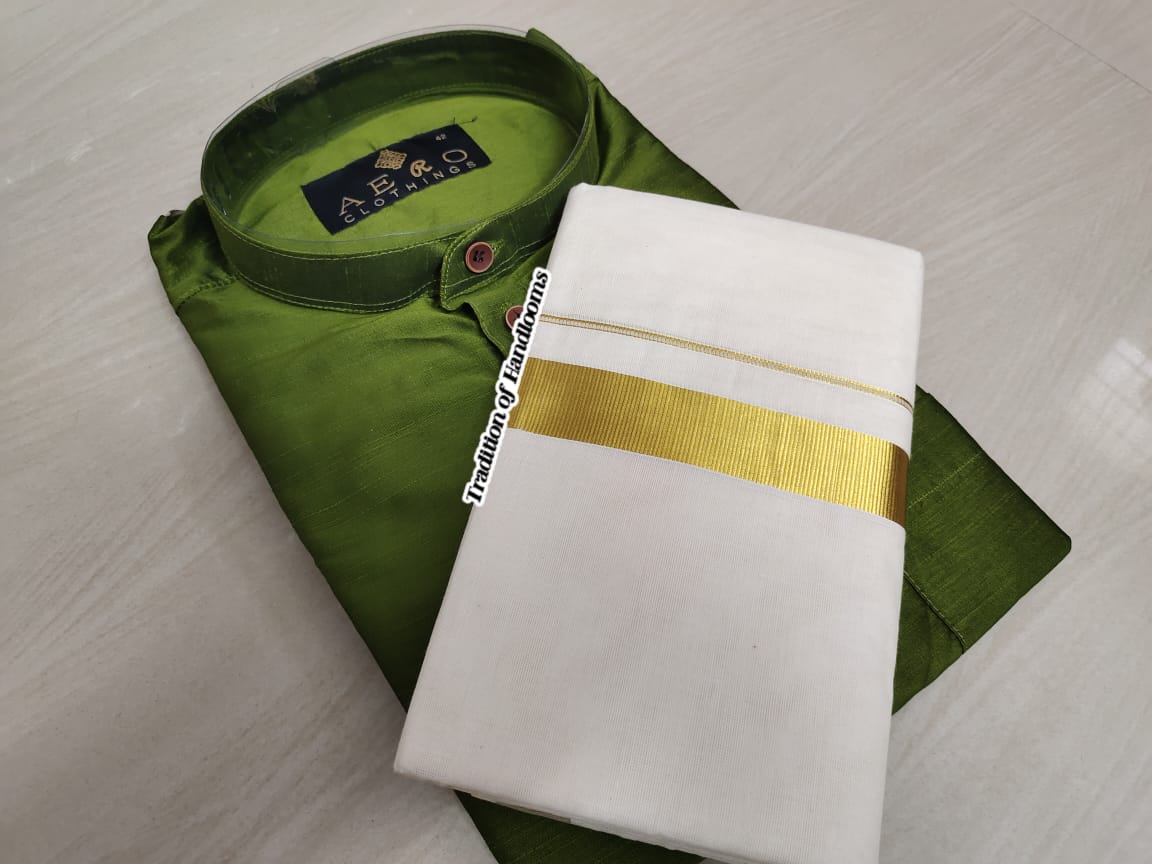 Silk Kurta mund combo