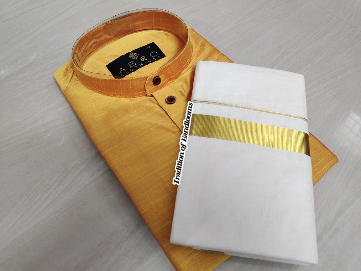 Silk Kurta mund combo