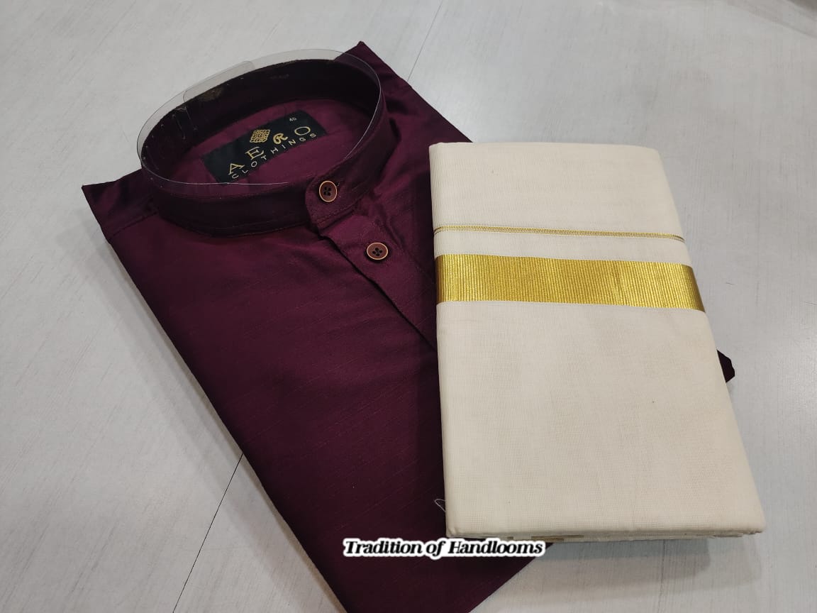 Silk Kurta mund combo