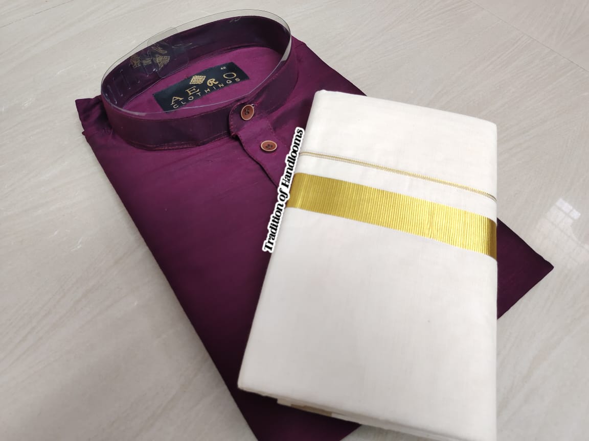 Silk Kurta mund combo