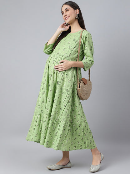 Cotton 3 tiered maternity dresses