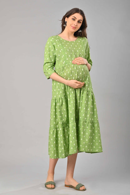 Cotton 3 tiered maternity dresses