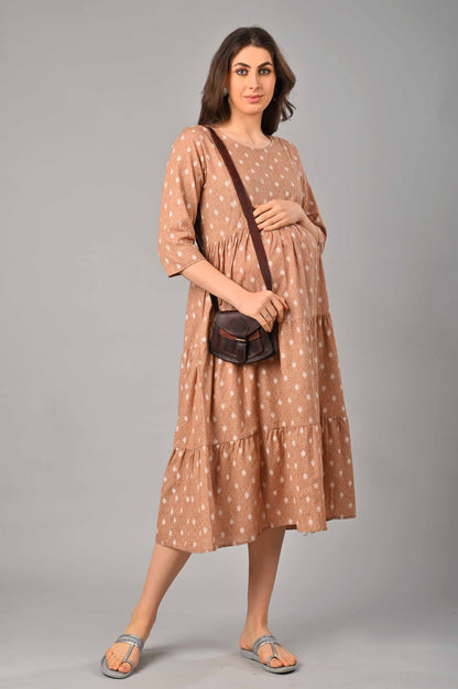 Cotton 3 tiered maternity dresses