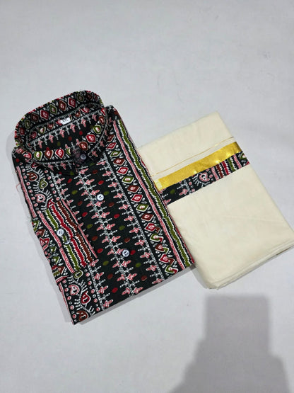 MANDHAKINI SHIRT AND. DOUBLE &nbsp;MUNDU COMBO SET&nbsp;
