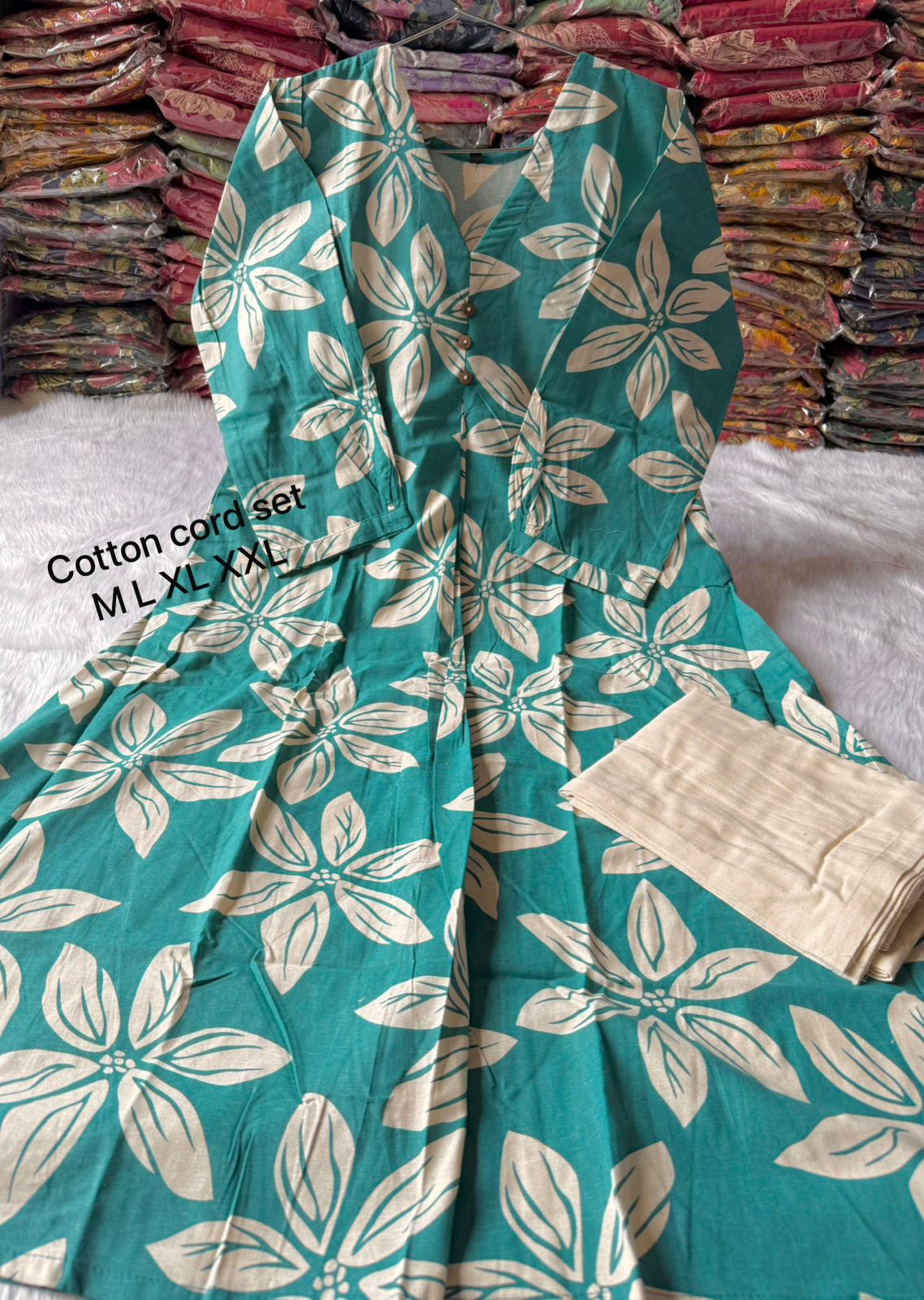 Khadi A-line kurti pant set