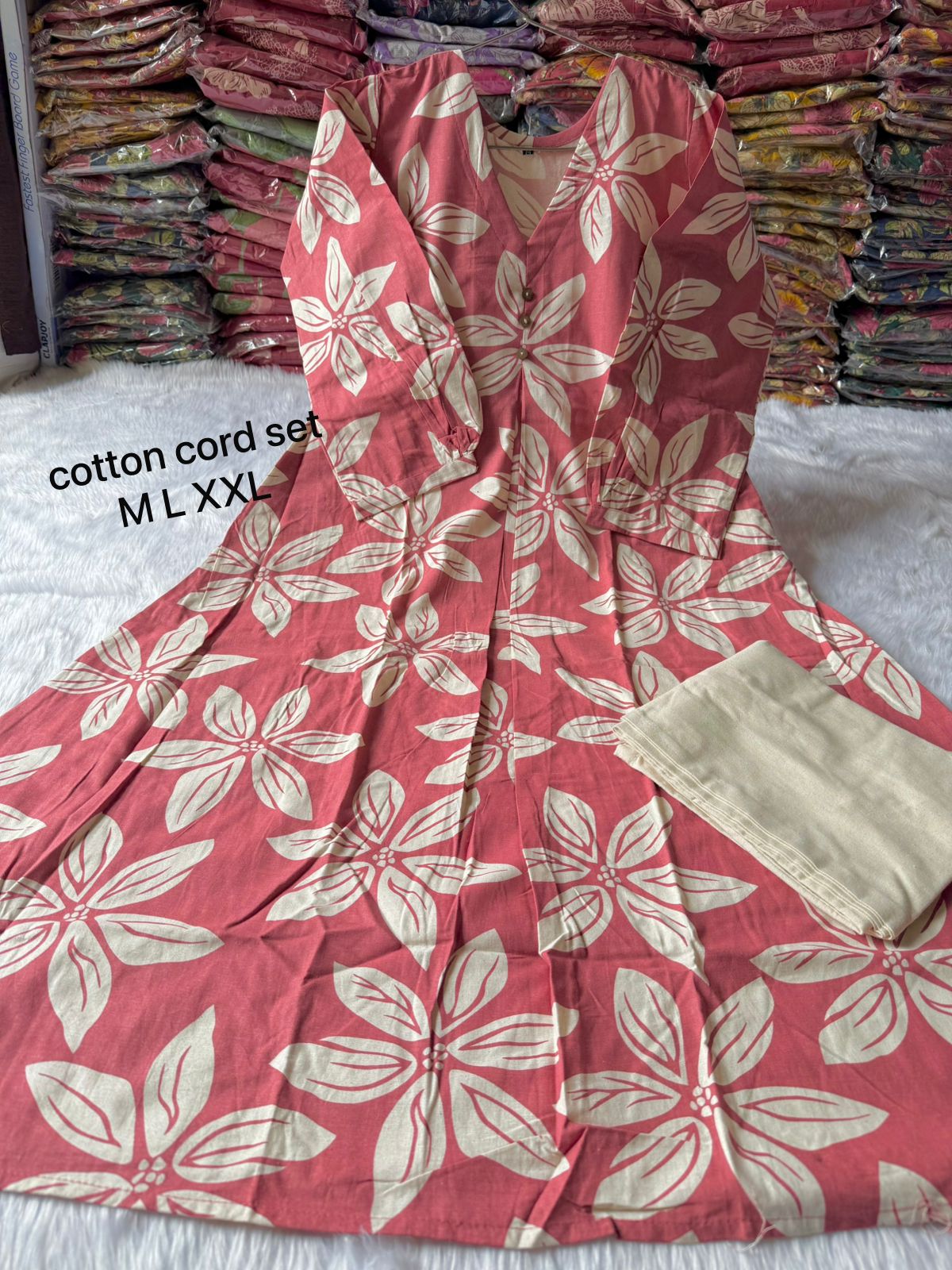 Khadi A-line kurti pant set