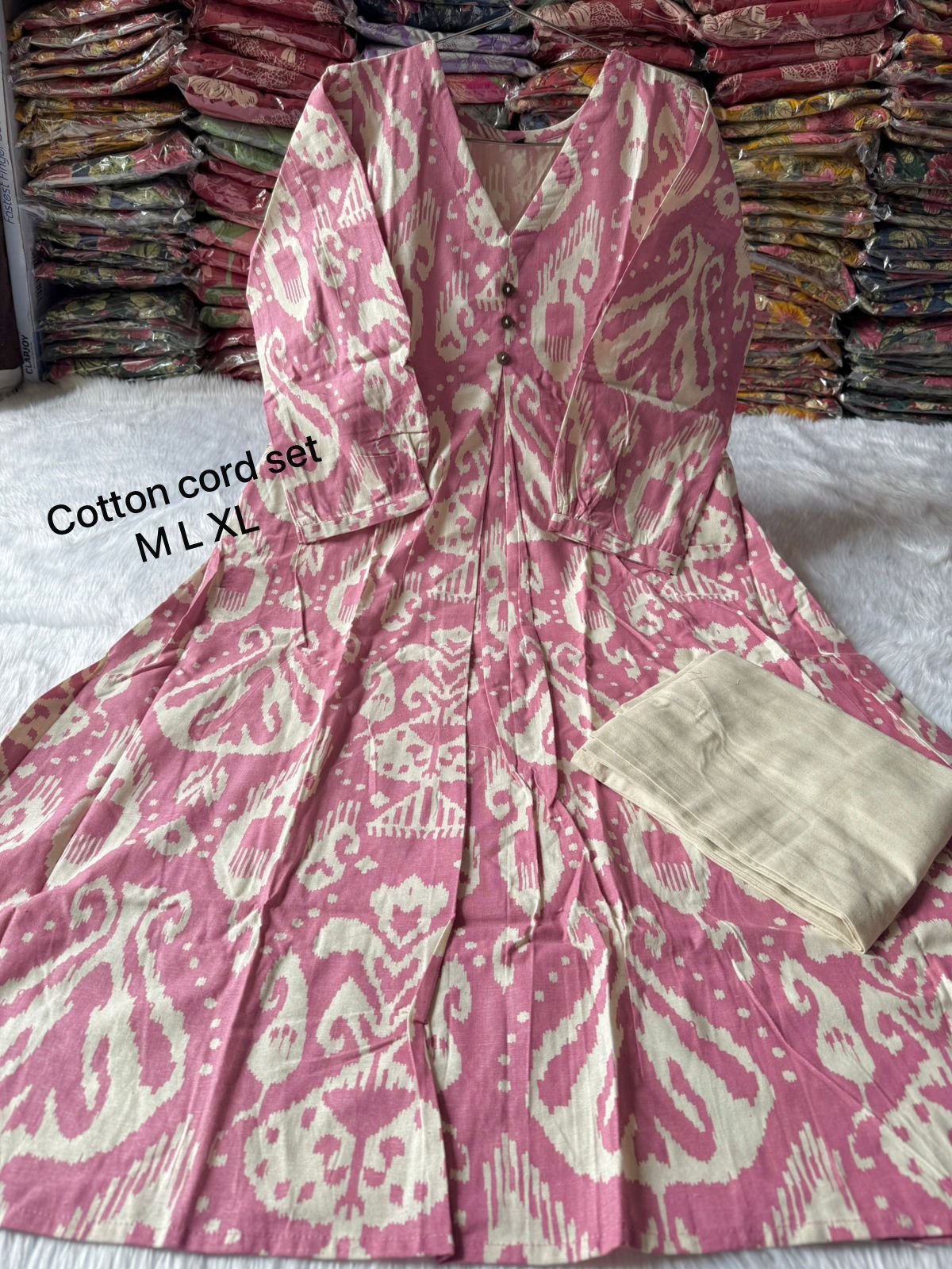 Khadi A-line kurti pant set