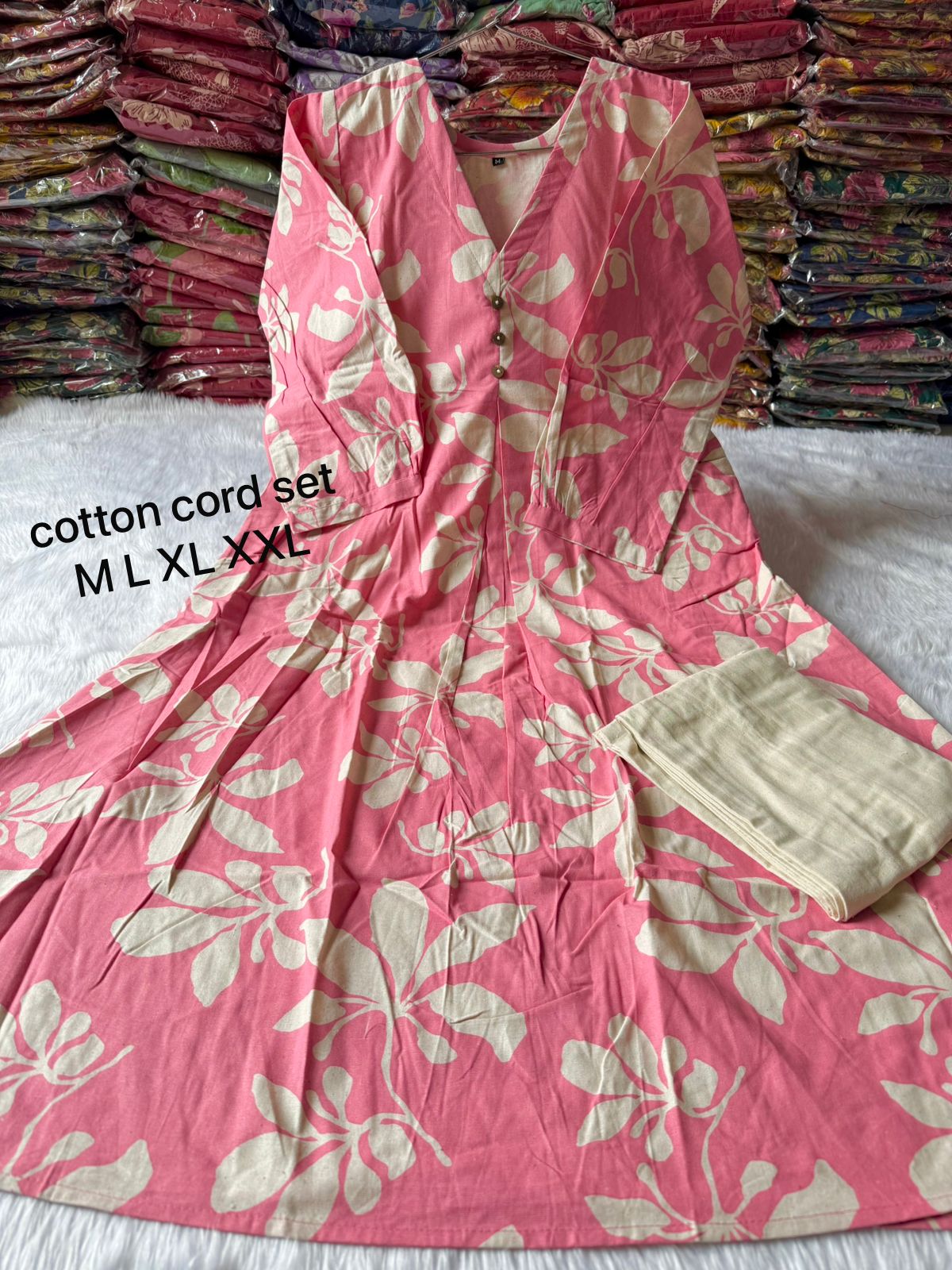 Khadi A-line kurti pant set