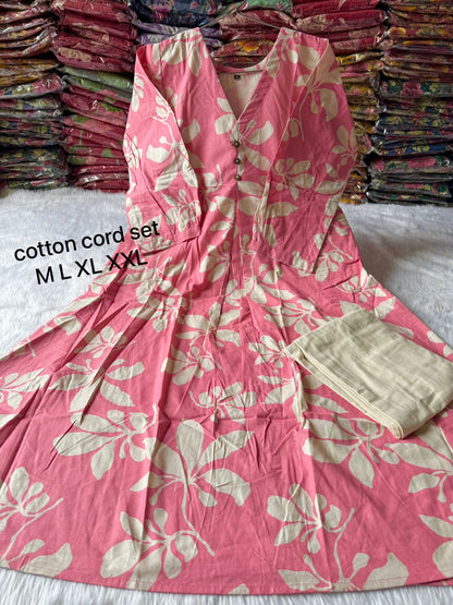 Khadi A-line kurti pant set
