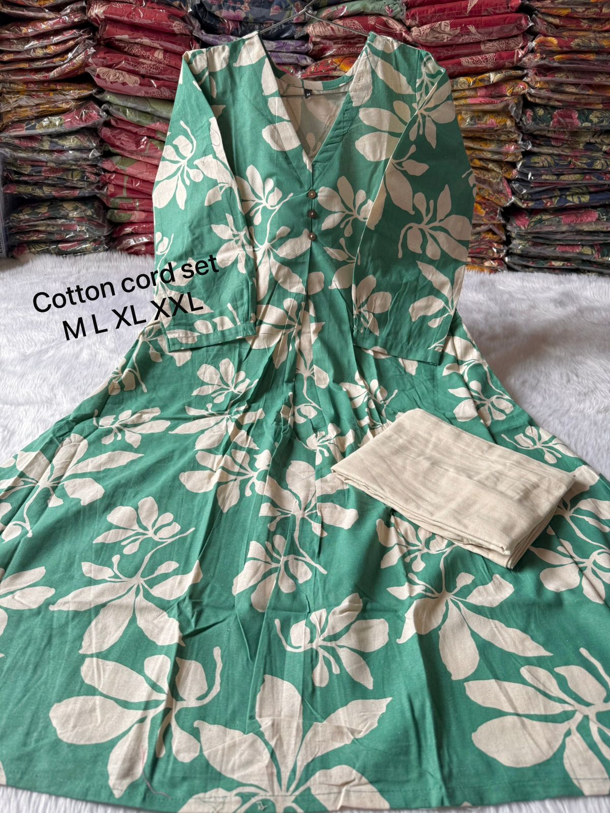 Khadi A-line kurti pant set