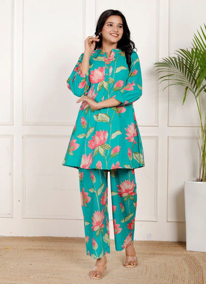 COTTON PRINTED CO- ORD SET