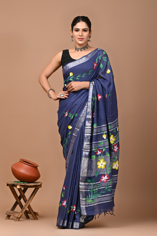 Linen saree