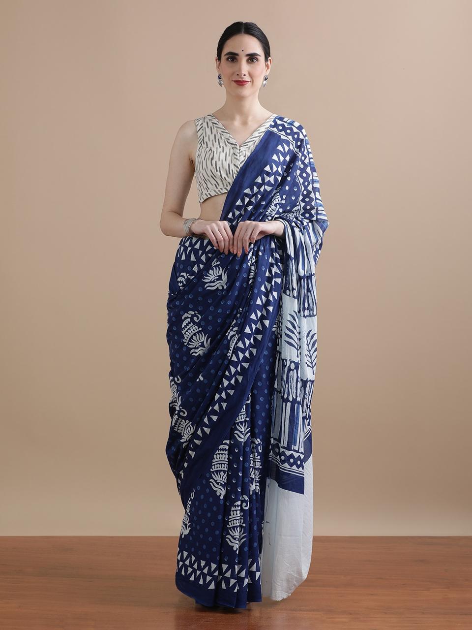 Pure Cotton Mulmul Saree