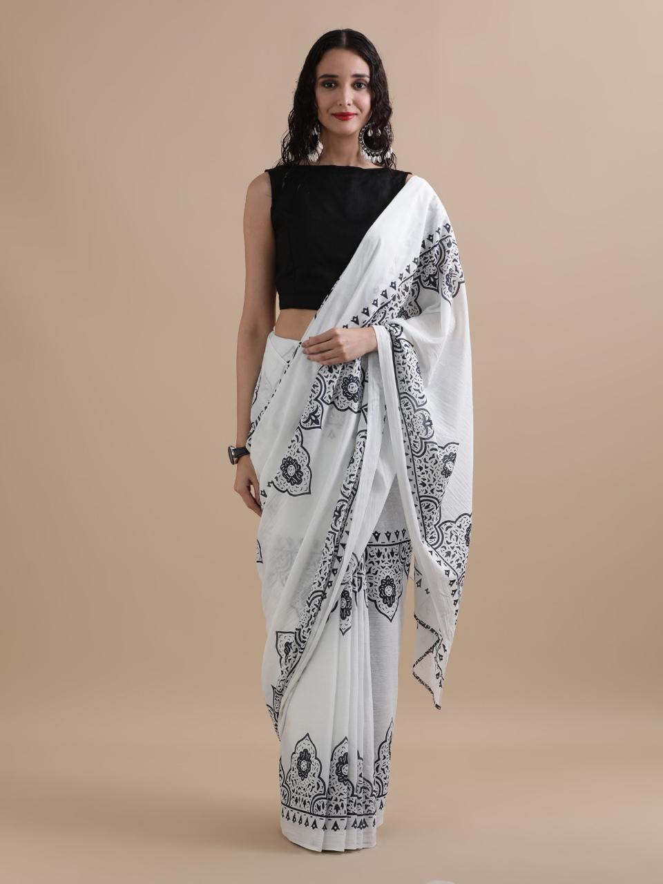 Pure Cotton Mulmul Saree