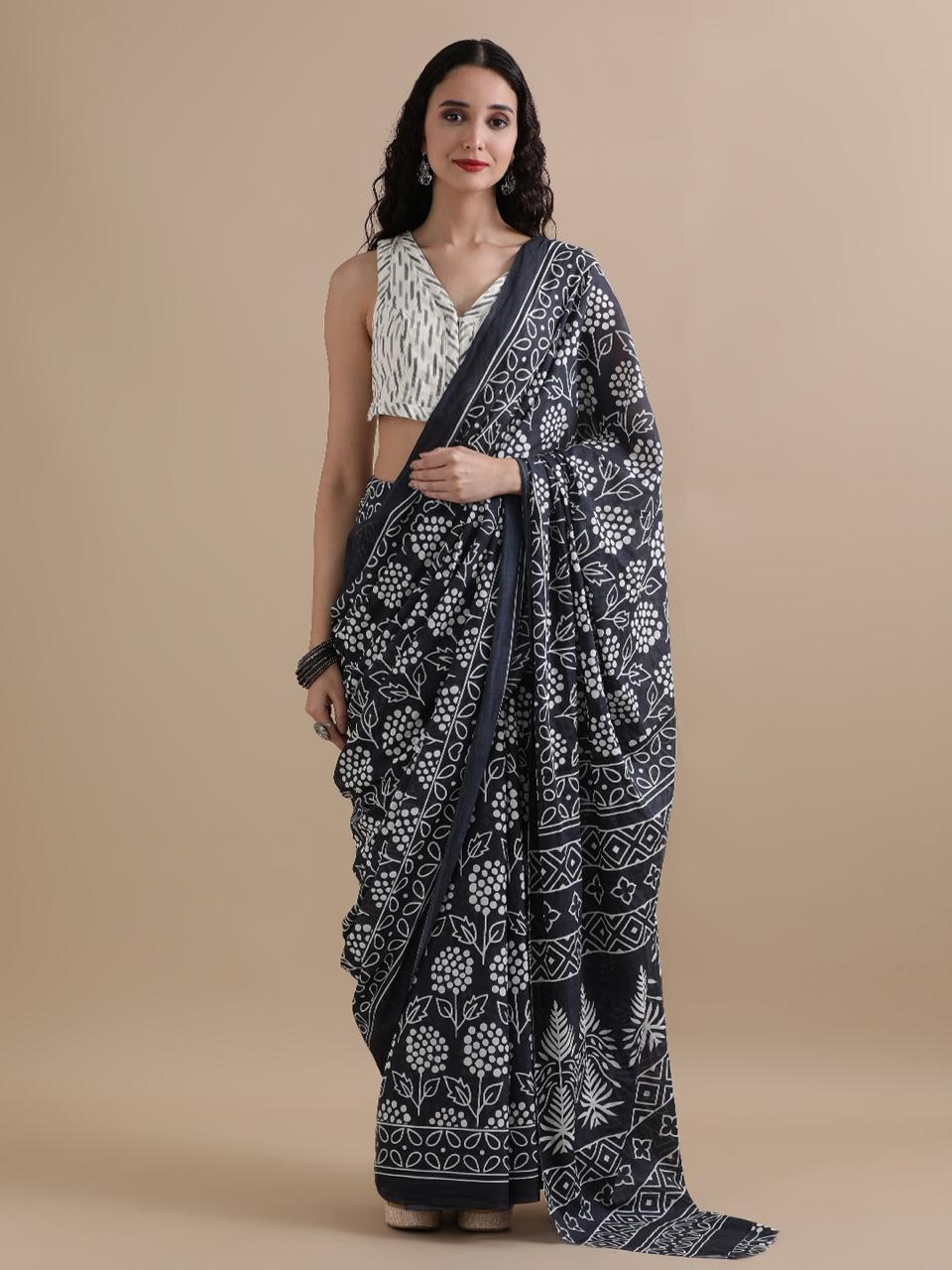 Pure Cotton Mulmul Saree
