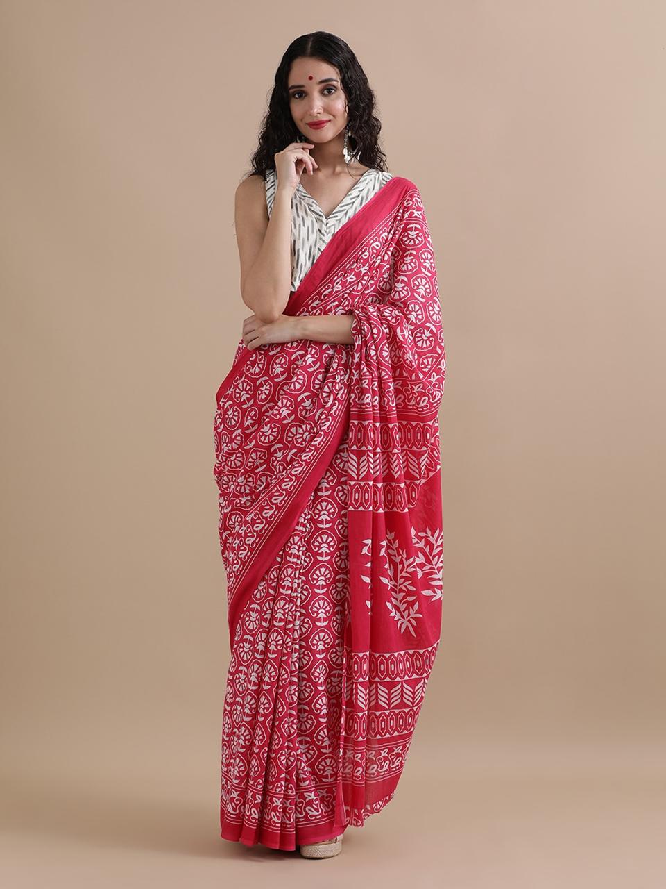 Pure Cotton Mulmul Saree