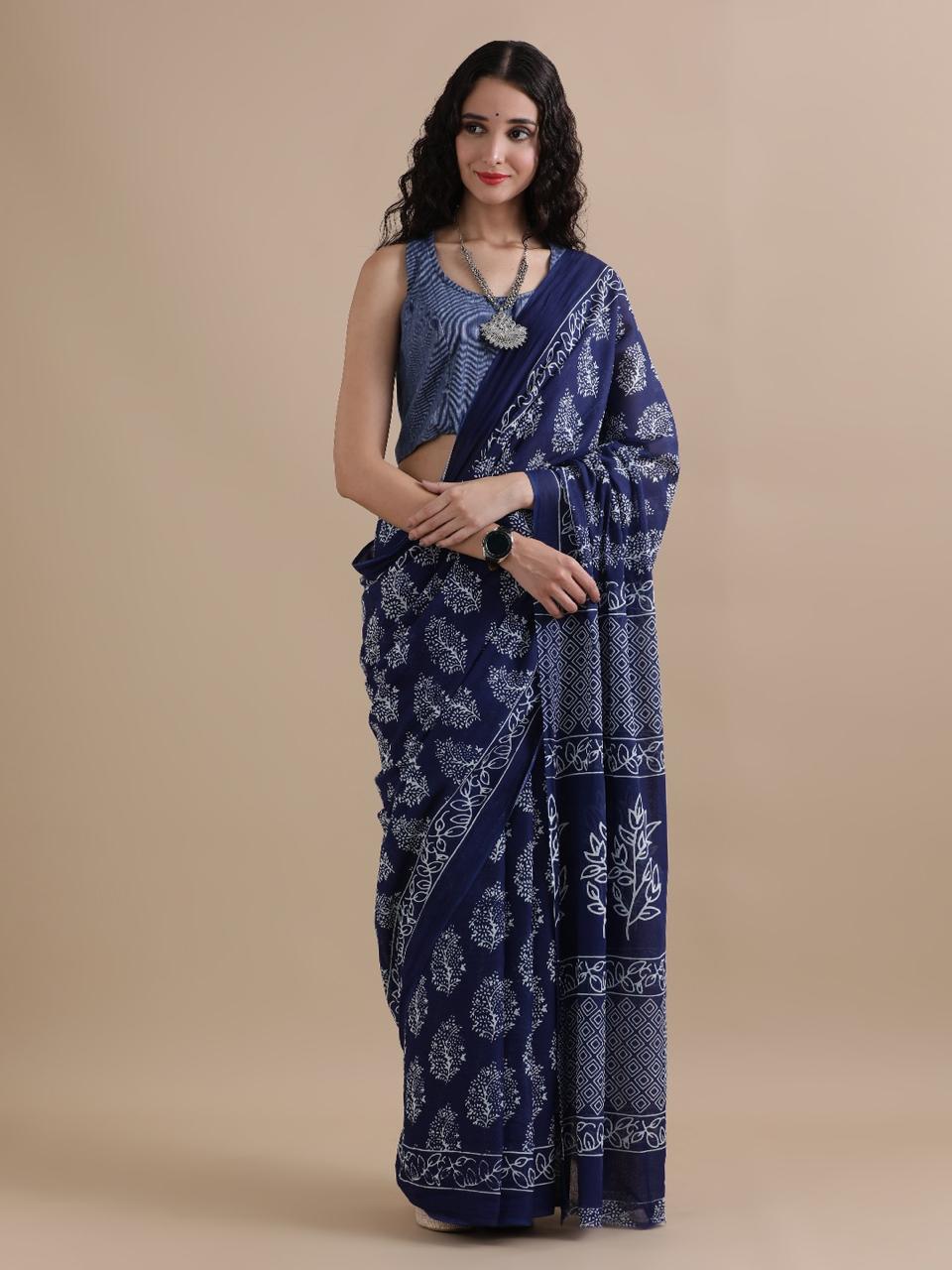 Pure Cotton Mulmul Saree