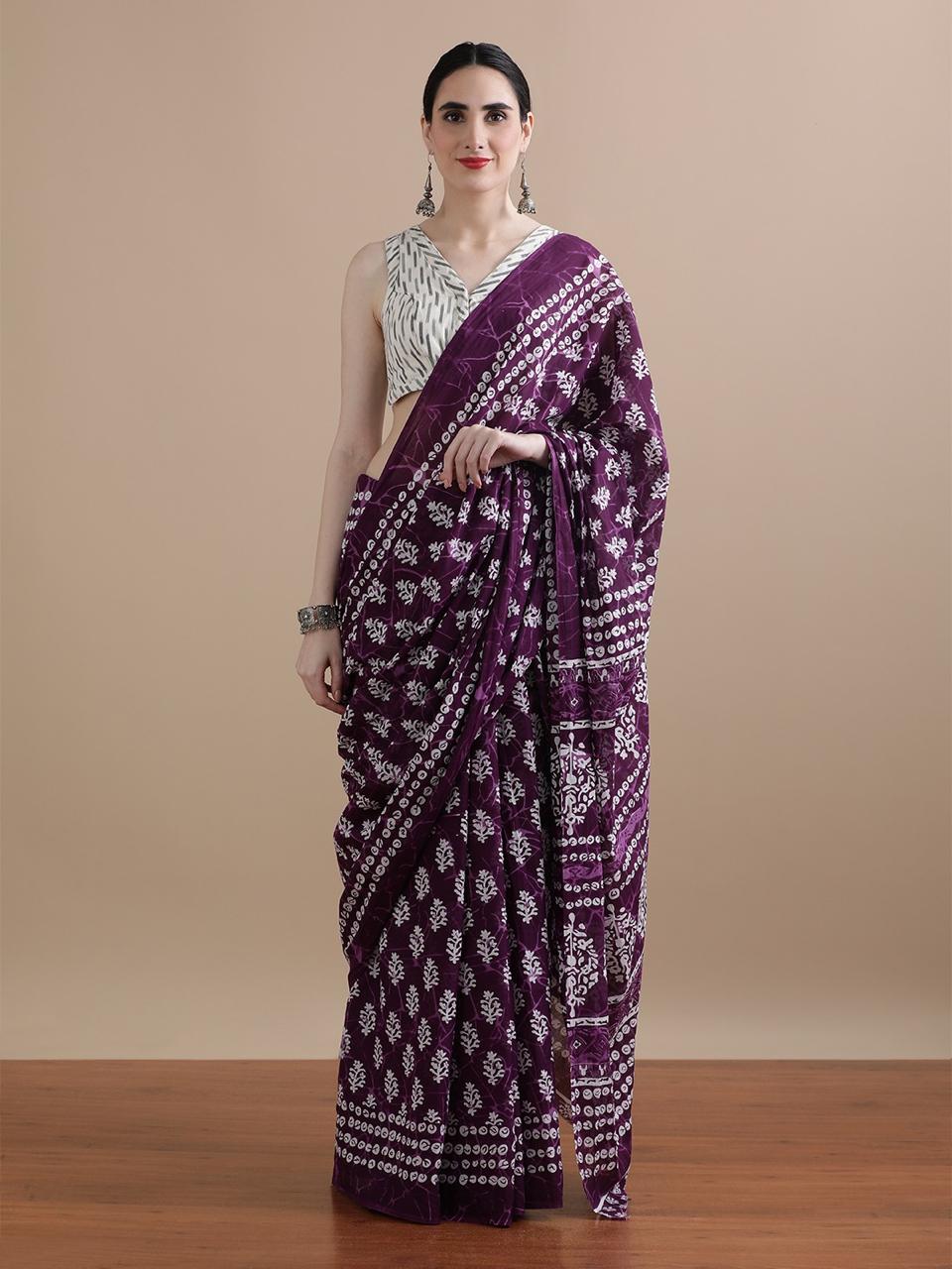 Pure Cotton Mulmul Saree