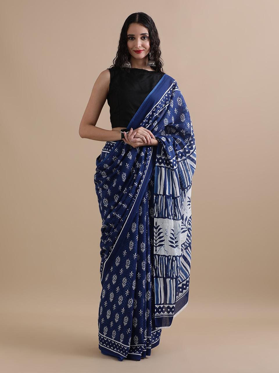 Pure Cotton Mulmul Saree