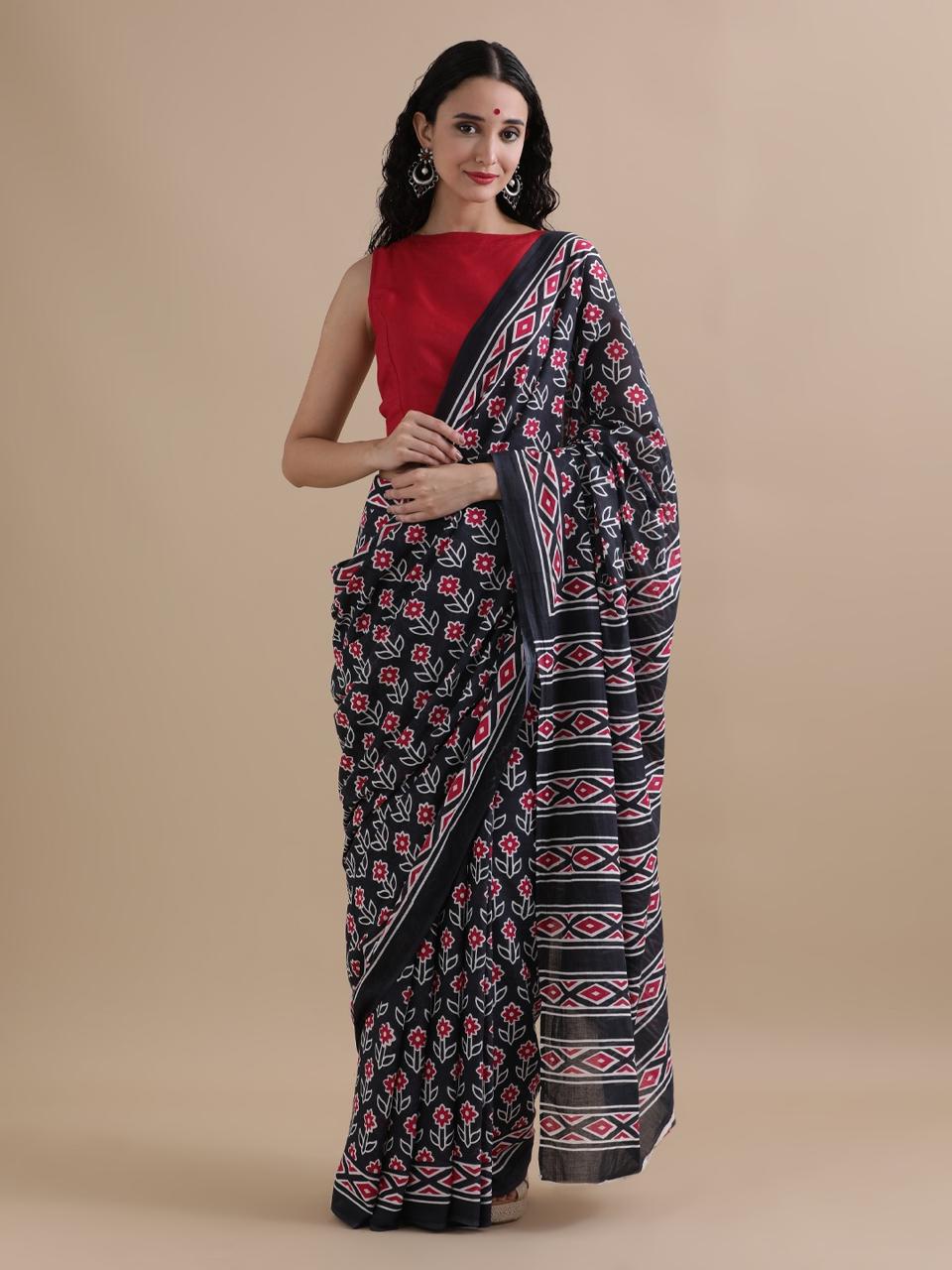 Pure Cotton Mulmul Saree