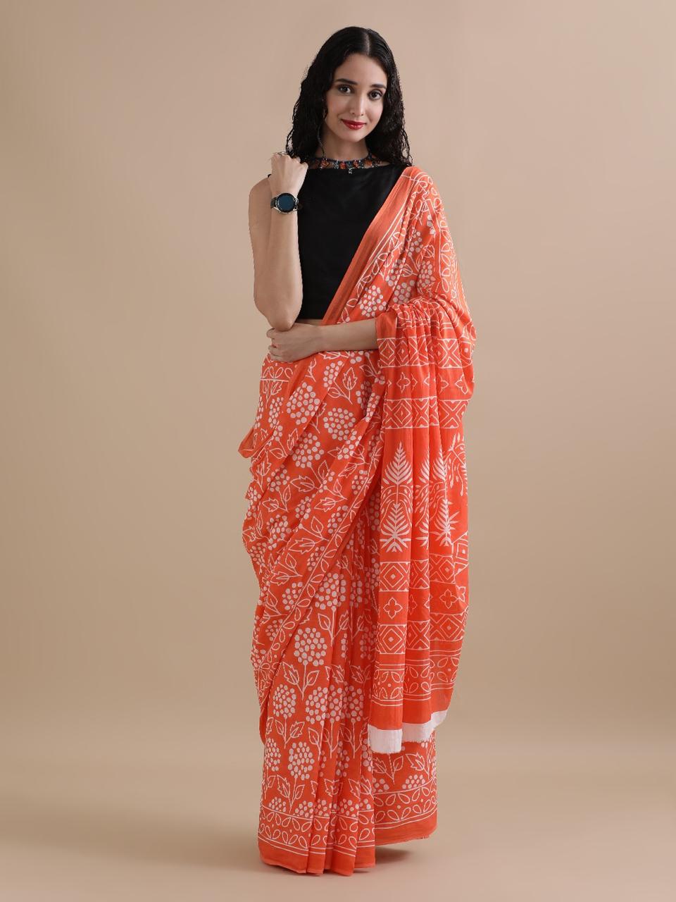 Pure Cotton Mulmul Saree