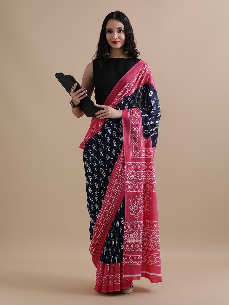 Pure Cotton Mulmul Saree