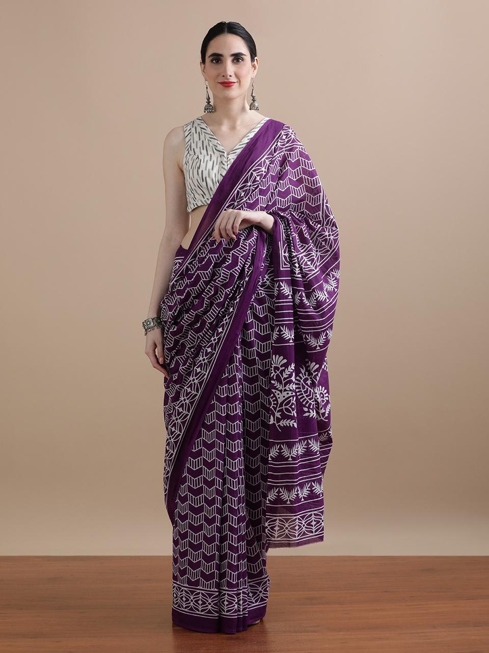 Pure Cotton Mulmul Saree