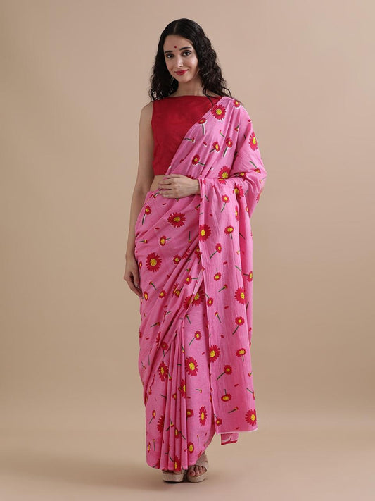 Pure Cotton Mulmul Saree