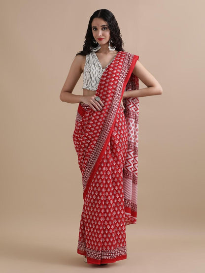 Pure Cotton Mulmul Saree