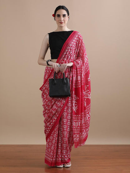 Pure Cotton Mulmul Saree