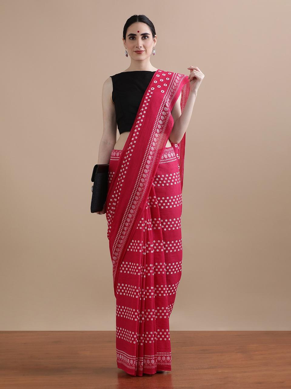 Pure Cotton Mulmul Saree