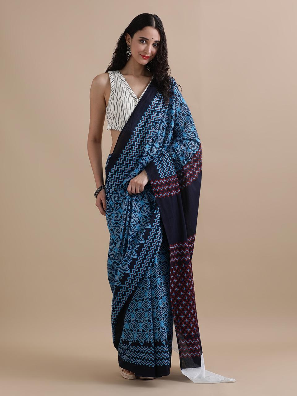 Pure Cotton Mulmul Saree
