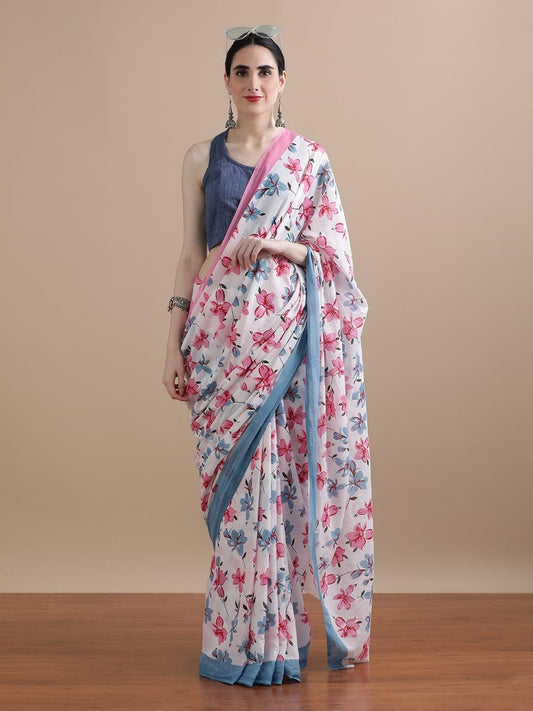 Pure Cotton Mulmul Saree